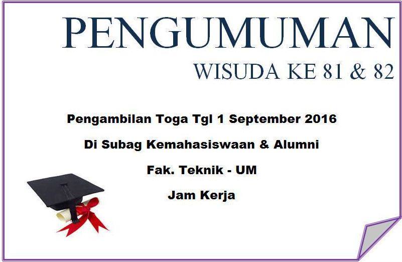 Wisuda ke-81 dan 82 Fakultas Teknik Universitas Negeri Malang